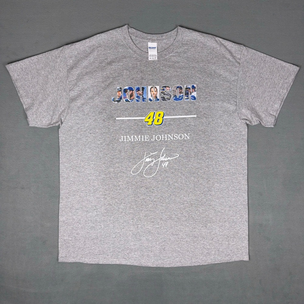 Jimmie Johnson‎ 48 NASCAR Racing Mens XL Gray Short Sleeve Graphic Tee Hendrick